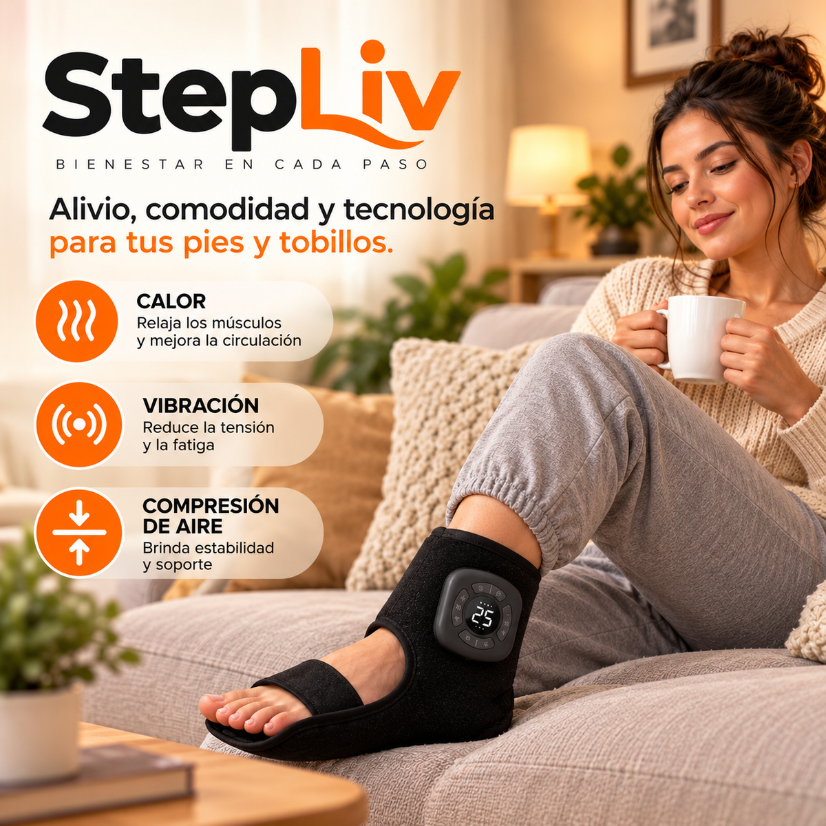 StepLiv - Masajeador de Pies y Tobillos para el Descanso Diario